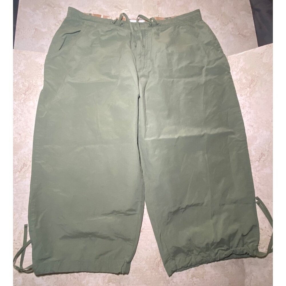 Women’s Pacific Girl Green Drawstring Streetwear Y2K Capri Pants X-Large